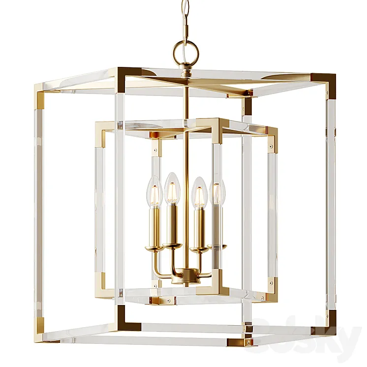 Ballard Designs Phoebe Acrylic Chandelier 3D Model Free Download