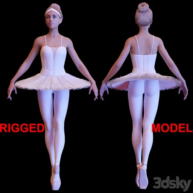 Ballerina with a skeleton 3D Model