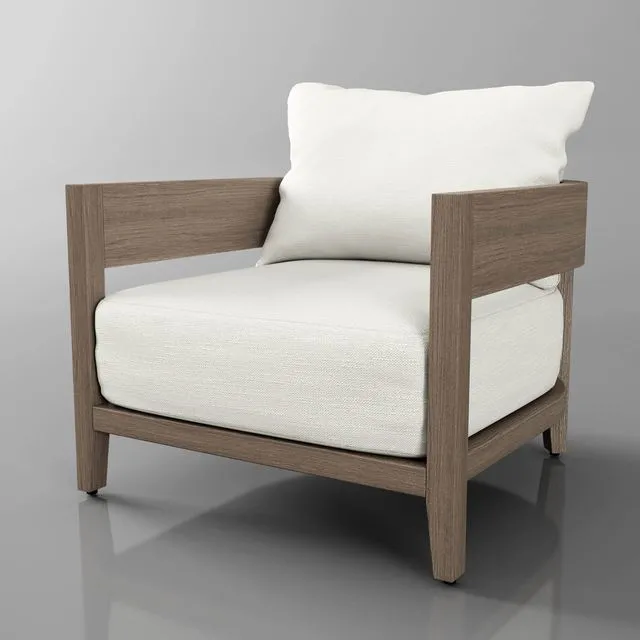 Balmain teak lounge chair 3D Model