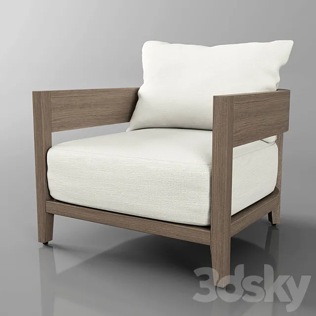 balmain teak lounge chair 3D Model balmain teak lounge chair 3D Model