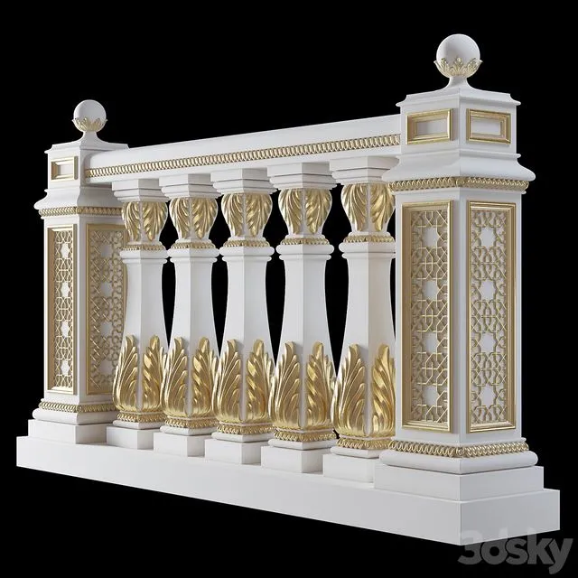 Baluster in oriental style 3D Model