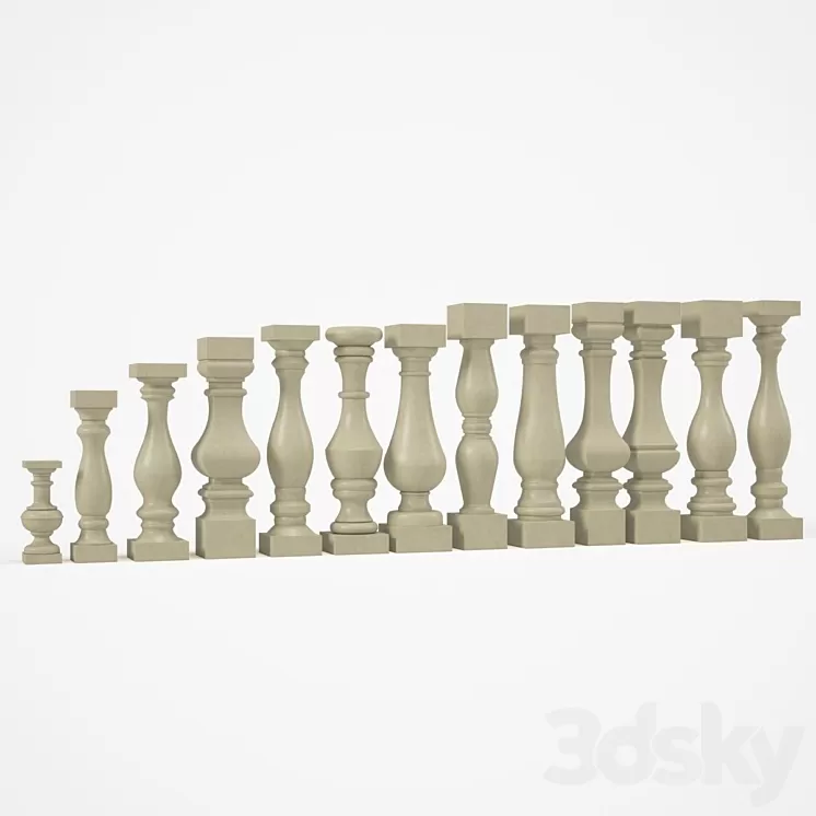 balusters set 3D Model