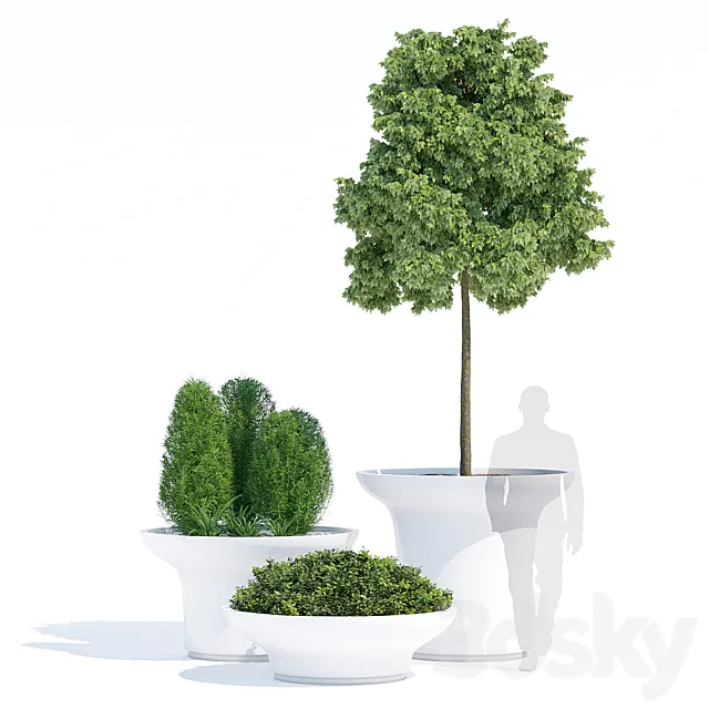 Balzac planters 3D Model Balzac planters 3D Model