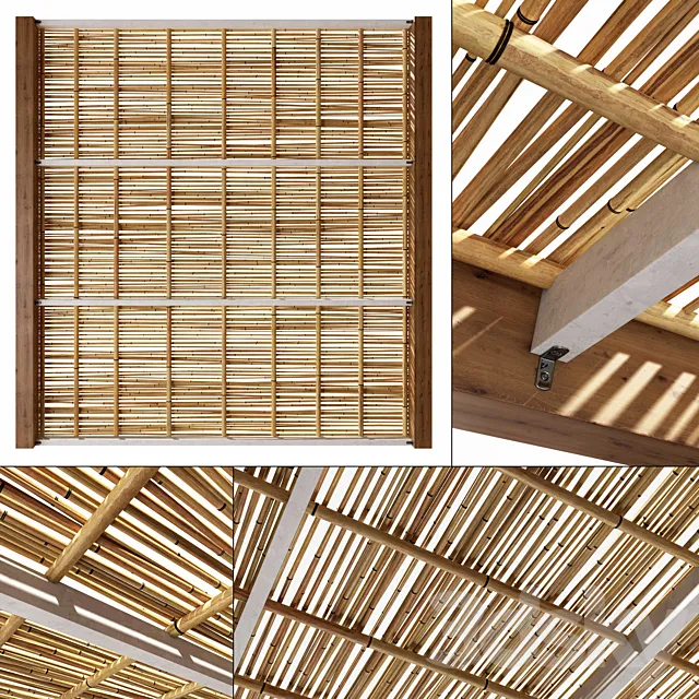 Bamboo branch decor Ceiling n21 _ Ceiling from bamboo branches decor number 21 3D Model Bamboo branch decor Ceiling n21 _ Ceiling from bamboo branches decor number 21 3D Model
