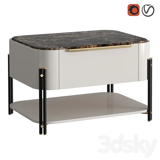 BAMBOO I bedside table 3D Model BAMBOO I bedside table 3D Model