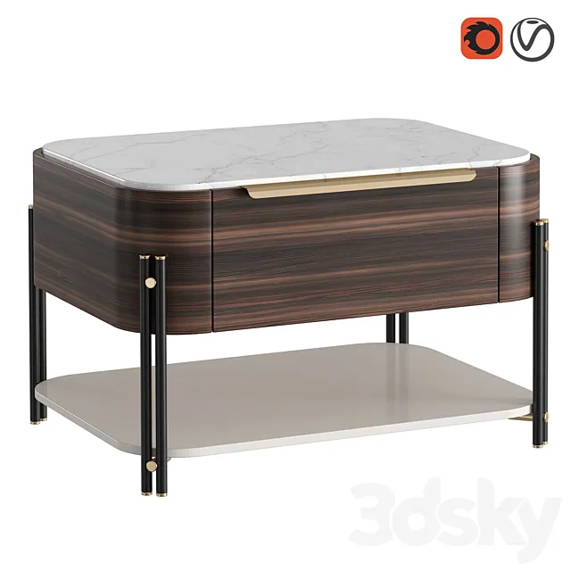 BAMBOO I bedside table 3DModel BAMBOO I bedside table 3DModel