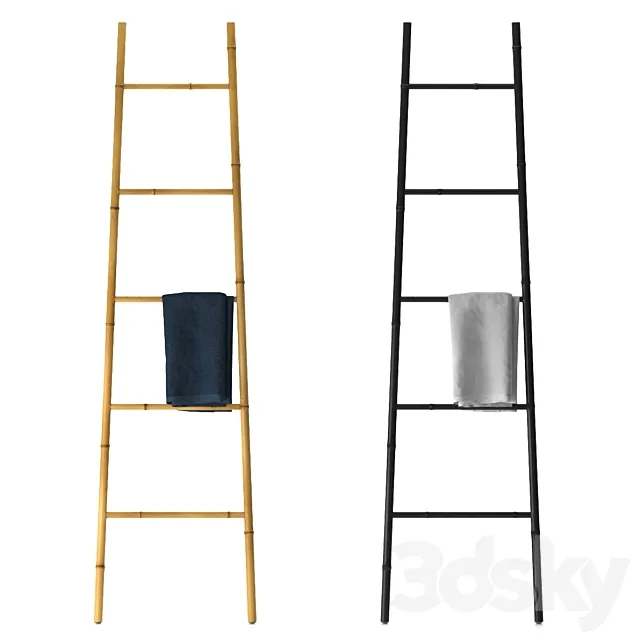 Bamboo ladder towel rail 3D Model Bamboo ladder towel rail 3D Model