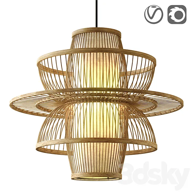 Bamboo lamp SAIL 3D Model