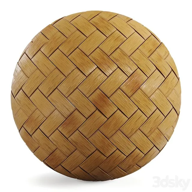 Bamboo Rattan PBR Material 3D Model