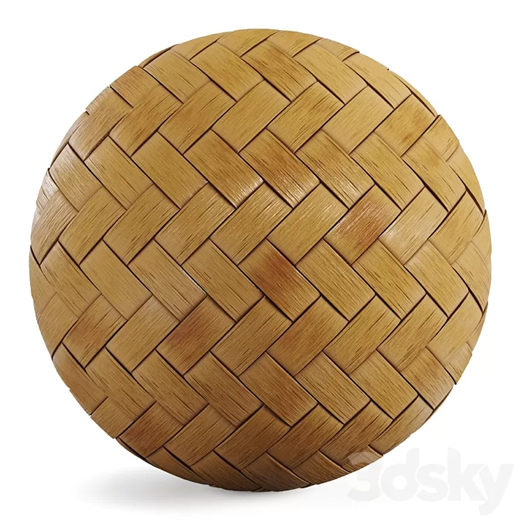 Bamboo Rattan PBR Material 3D Model