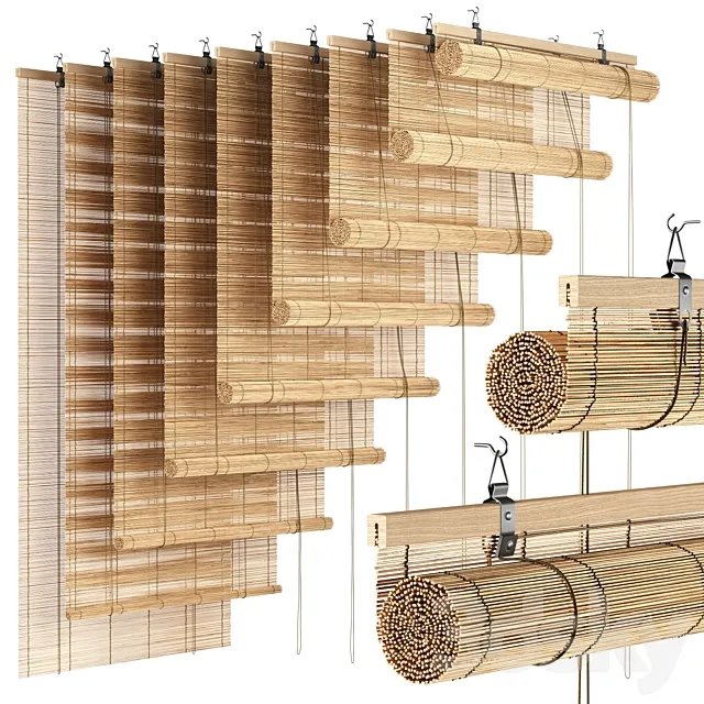 Bamboo roller blinds 2 3D Model