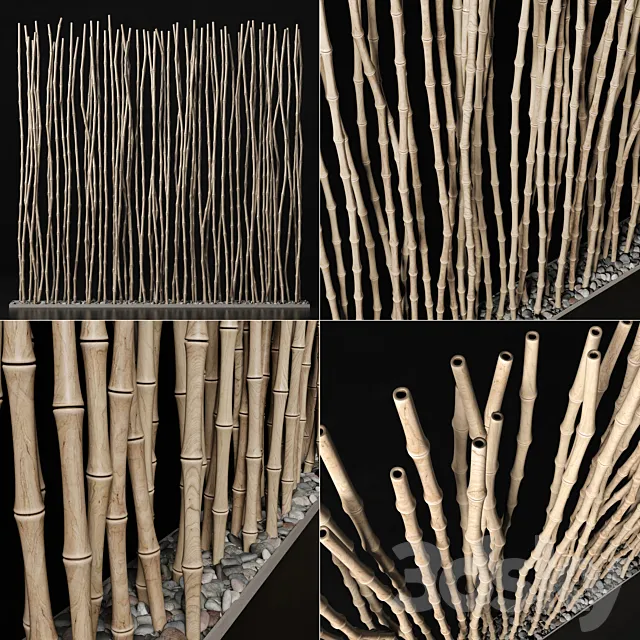 Bamboo thin branch decor n3 _ Decor from thin bamboo branches 3D Model