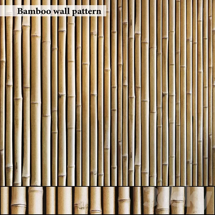 Bamboo wall seamless 3D Model