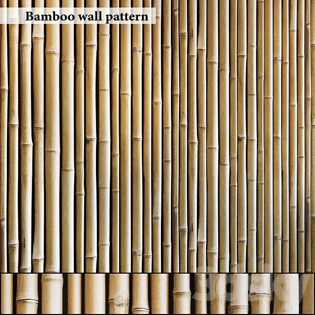 Bamboo wall seamless 3DModel Bamboo wall seamless 3DModel