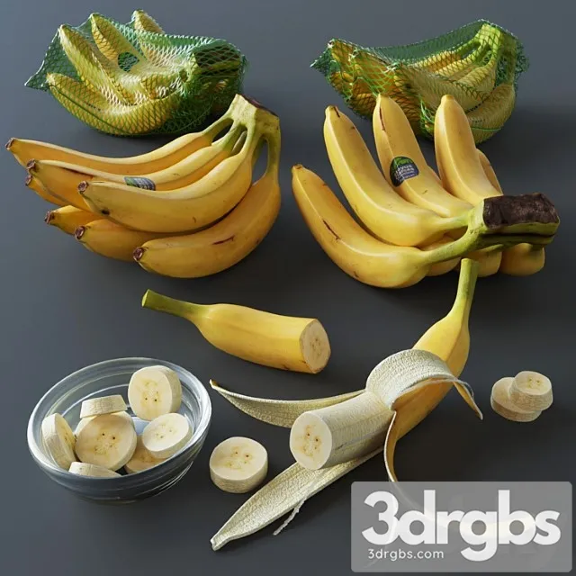Banana set 3D Model Download