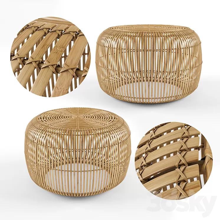 Bangor Round Bamboo Coffee Table 3D Model Bangor Round Bamboo Coffee Table 3D Model