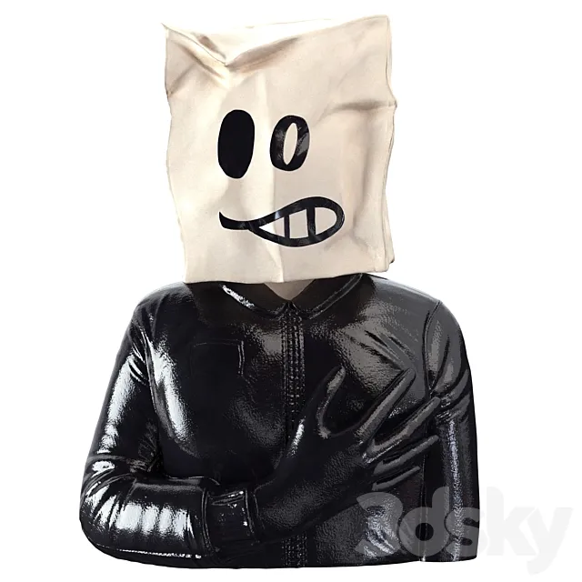 Banksy Package on Head 3DModel Banksy Package on Head 3DModel