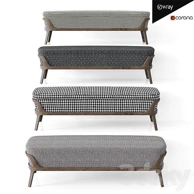 Banquette 3D Model Banquette 3D Model