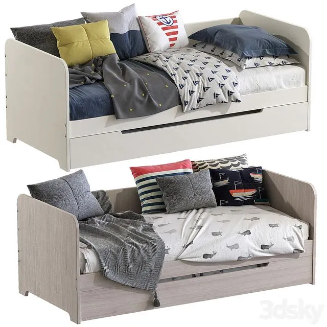 Banquette Lit Gigogne Bed 3D Model Banquette Lit Gigogne Bed 3D Model