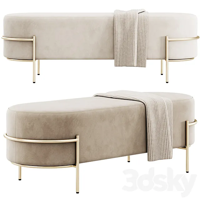 Banquette Recamier Houston By LIV Decora 3D Model