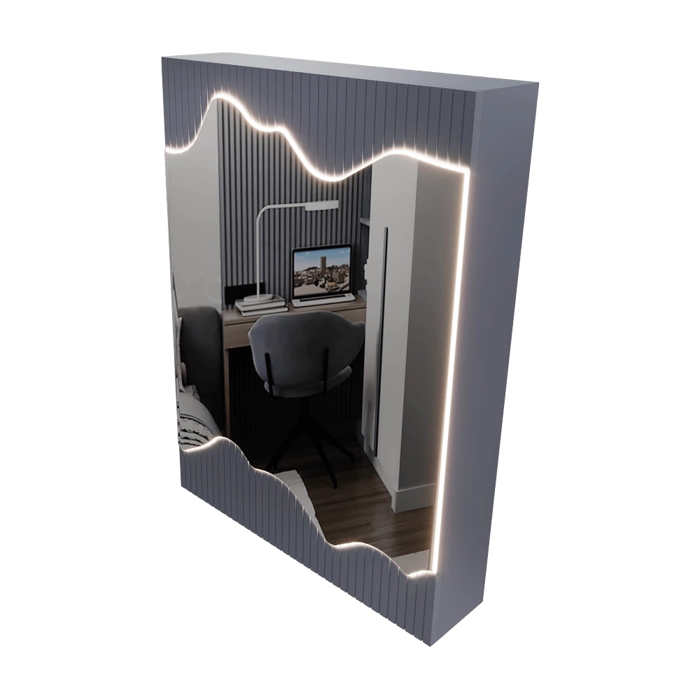 Banska – Mirror cabinet with lighting Wave 3D Model Banska – Mirror cabinet with lighting Wave 3D Model