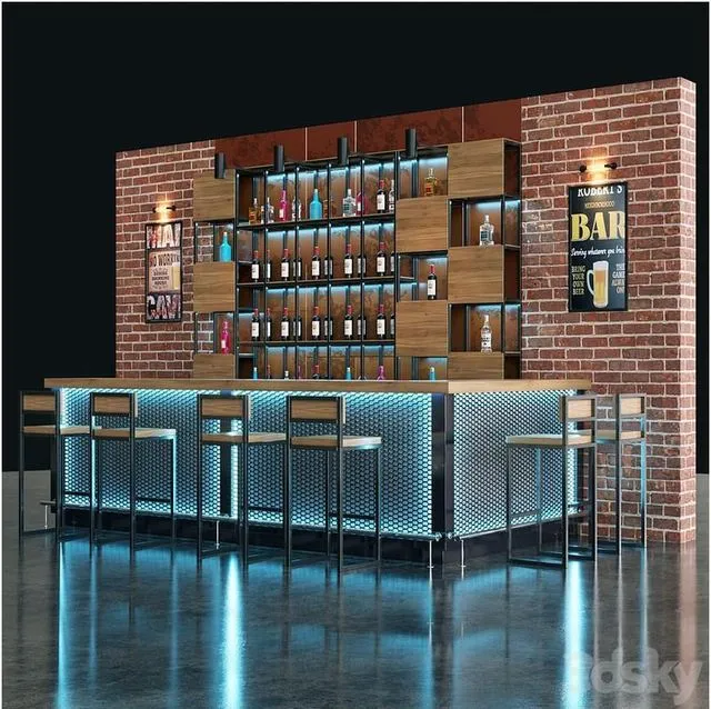 Bar 002 3D Model