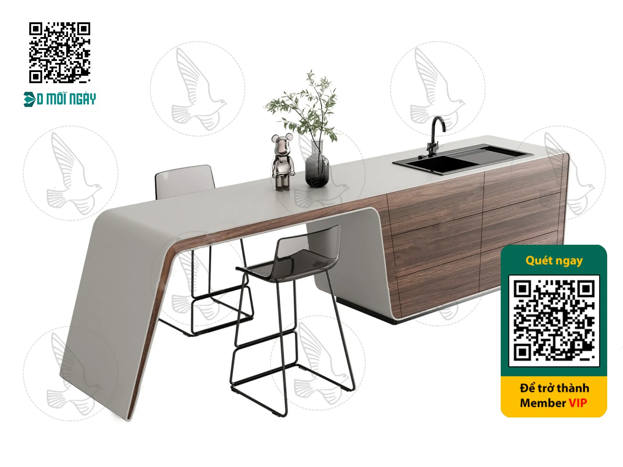 Bar chair 3D – 006 – 3711