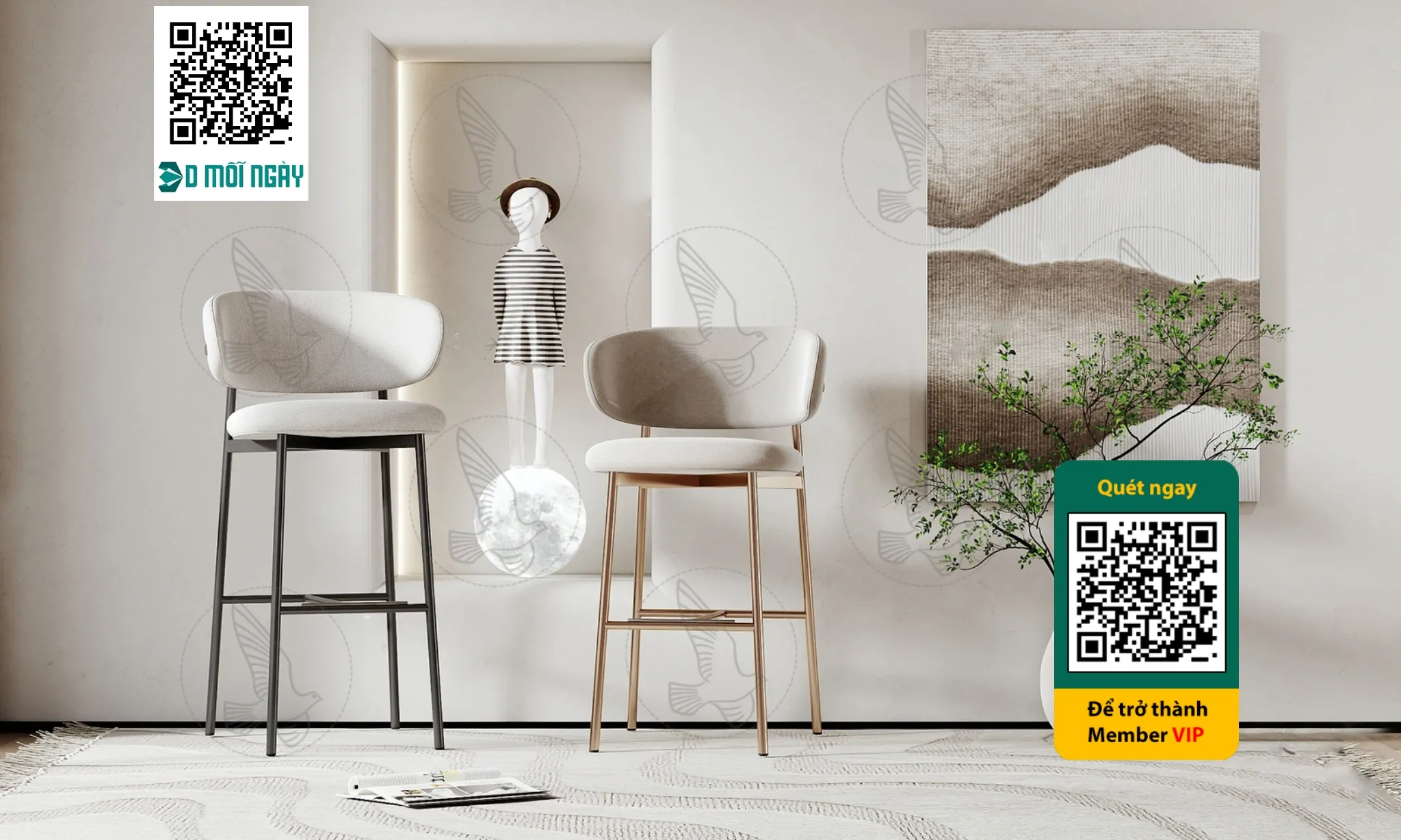 Bar chair 3D – 007 – 3712