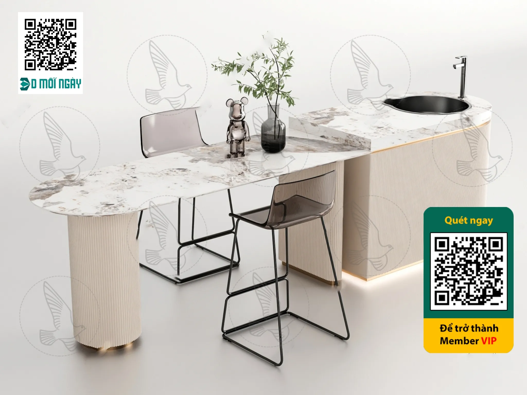 Bar chair 3D – 010 – 3715