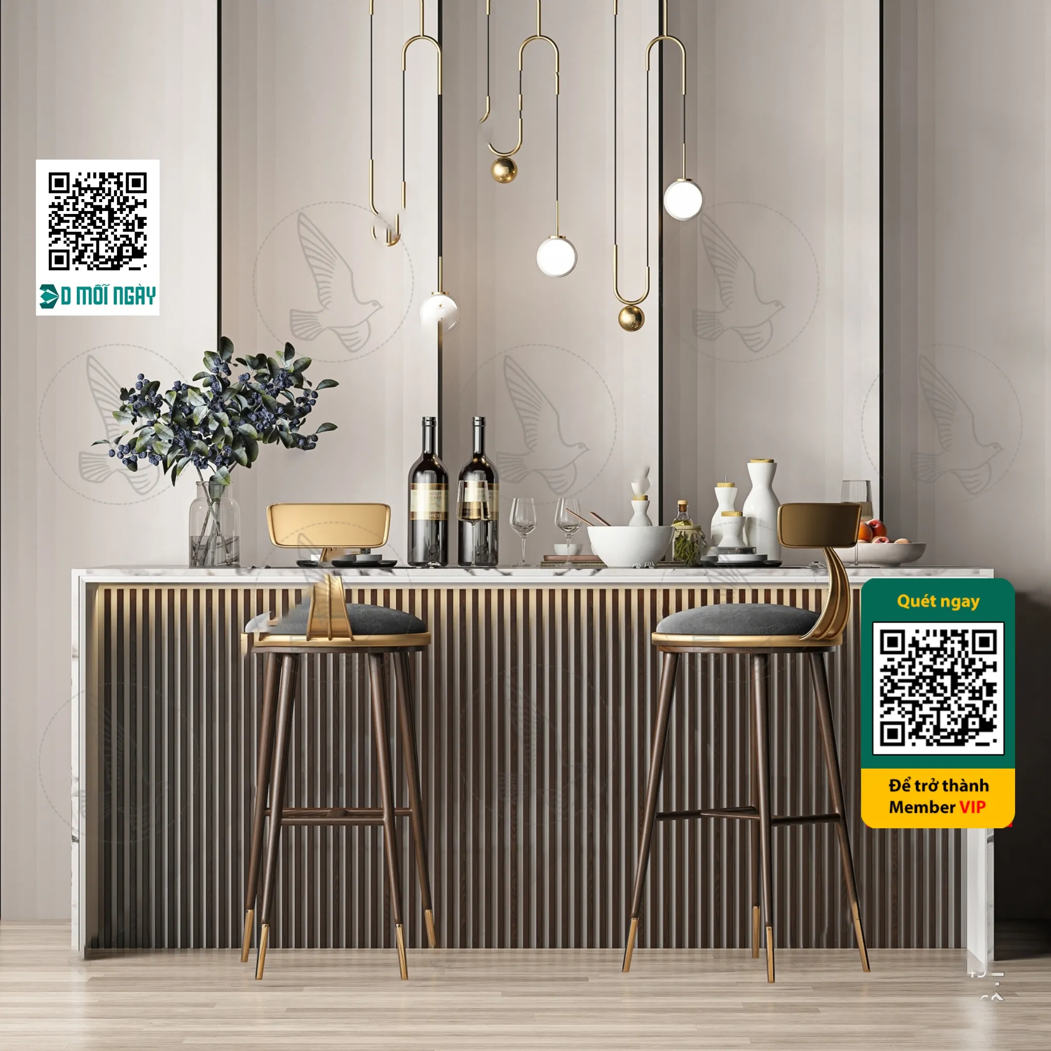 Bar chair 3D – 011 – 3716