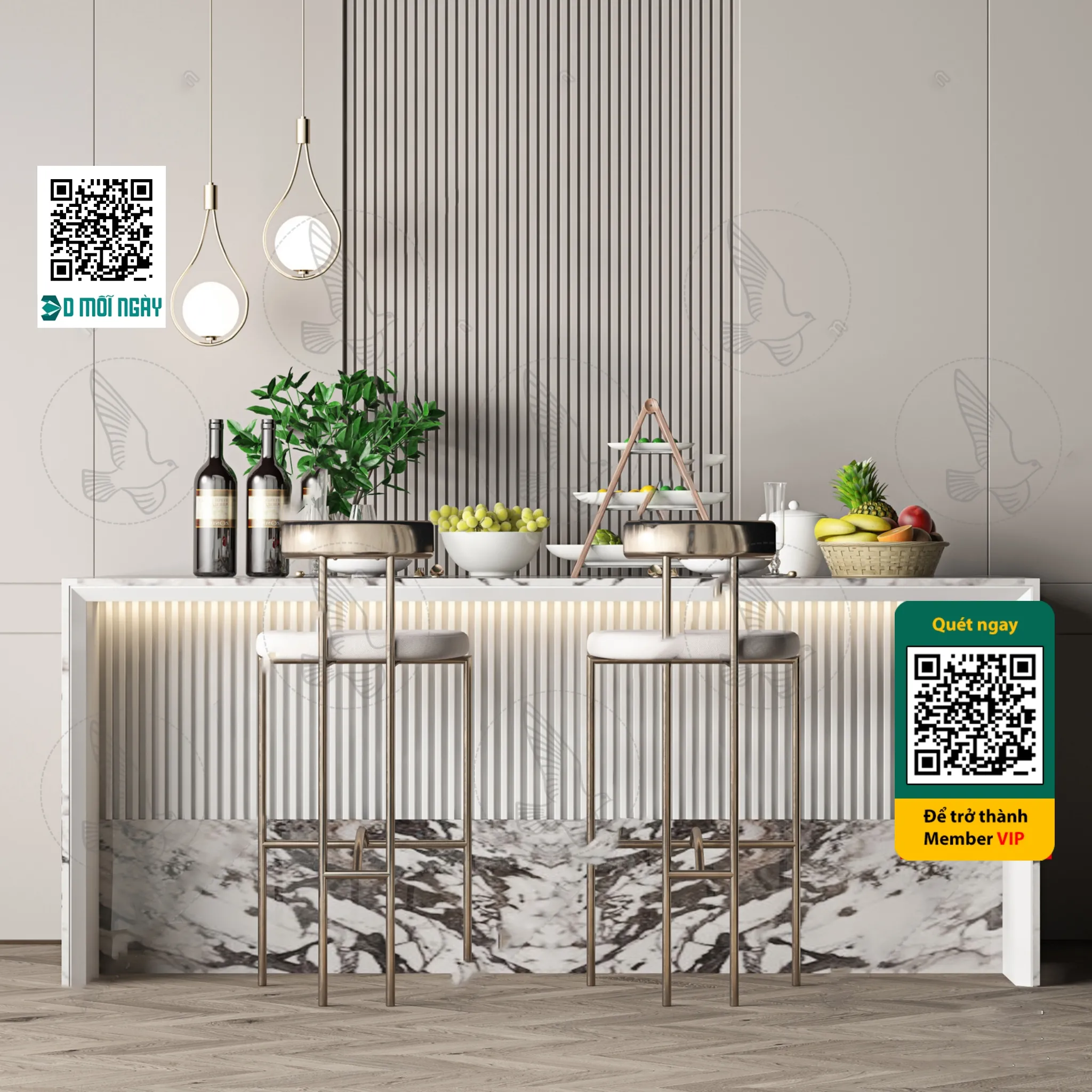 Bar chair 3D – 013 – 3718