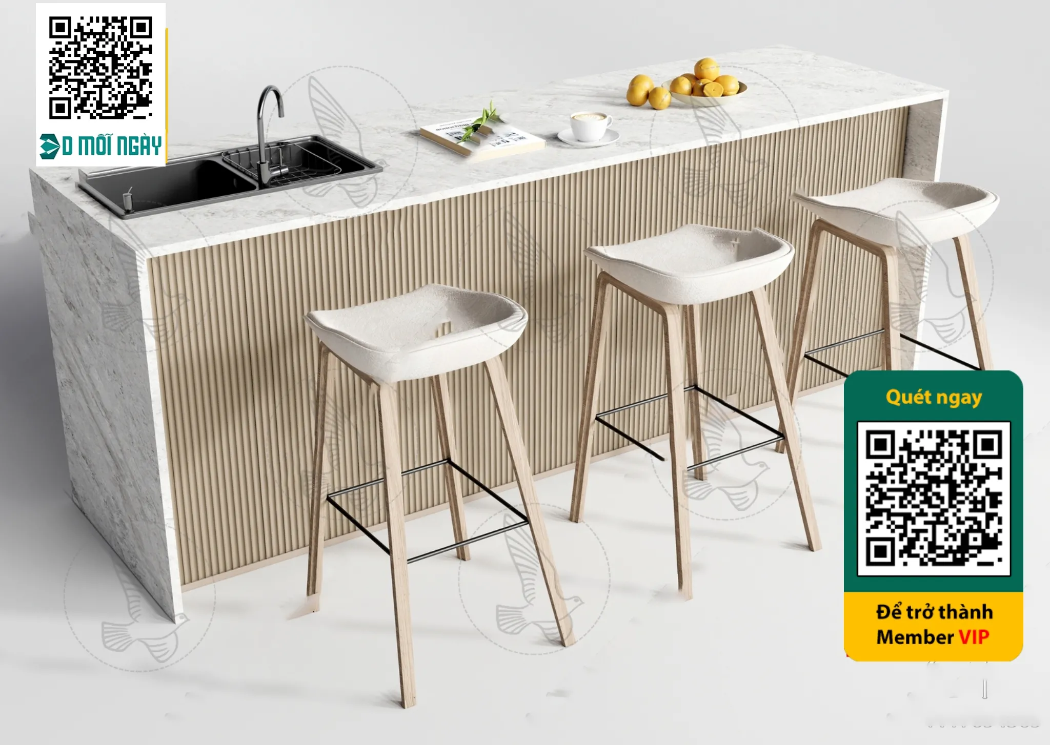 Bar chair 3D – 017 – 3722