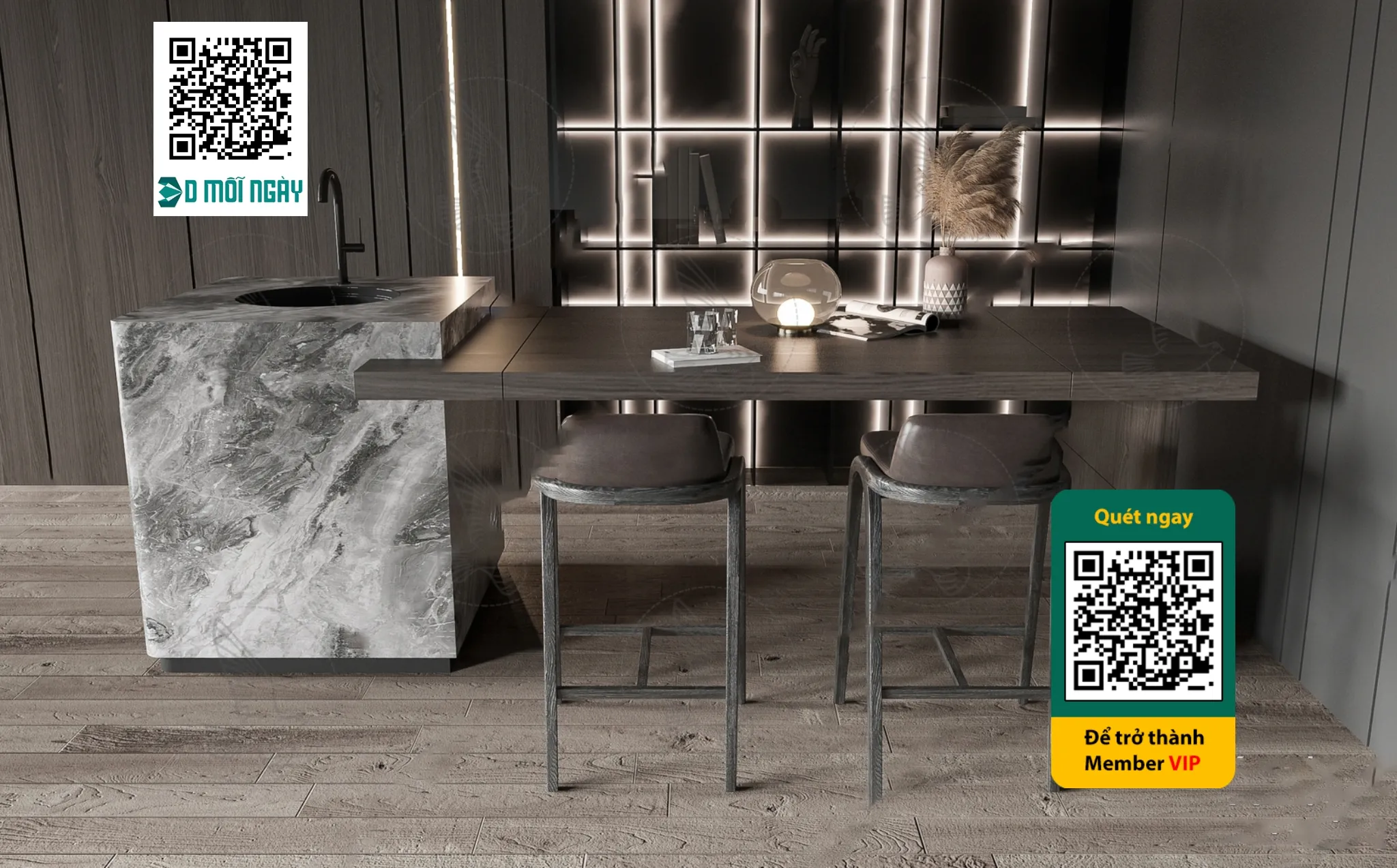 Bar chair 3D – 020 – 3725