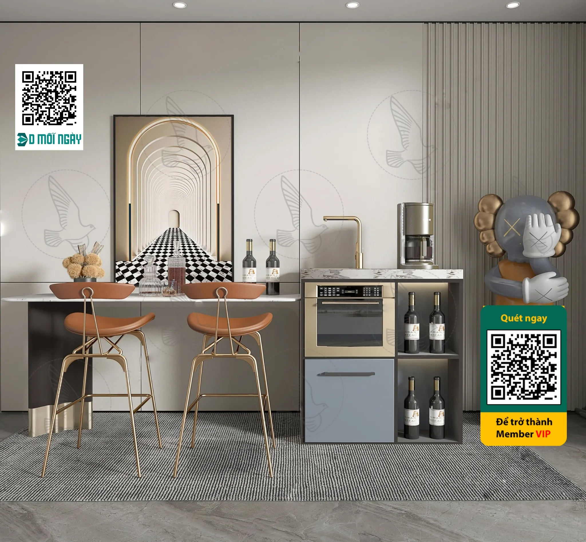 Bar chair 3D – 022 – 3727