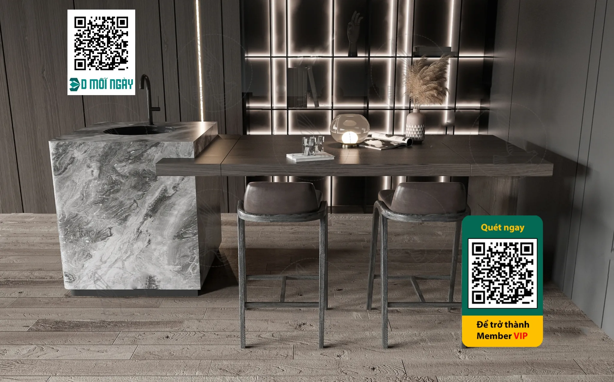 Bar chair 3D – 025 – 3730