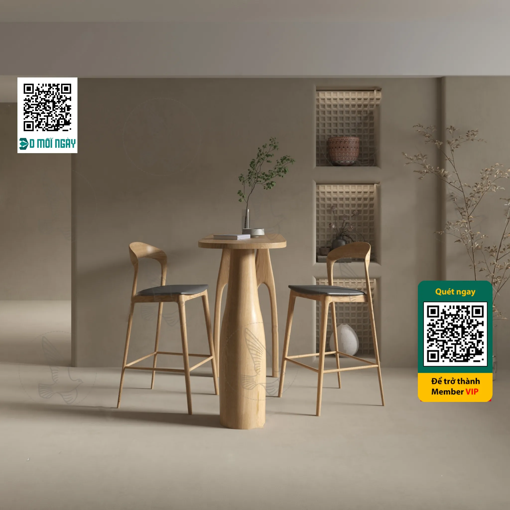 Bar chair 3D – 027 – 3732