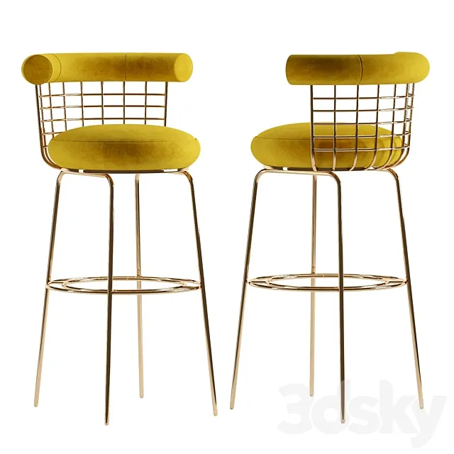 Bar chair BERRY 3DModel Bar chair BERRY 3DModel