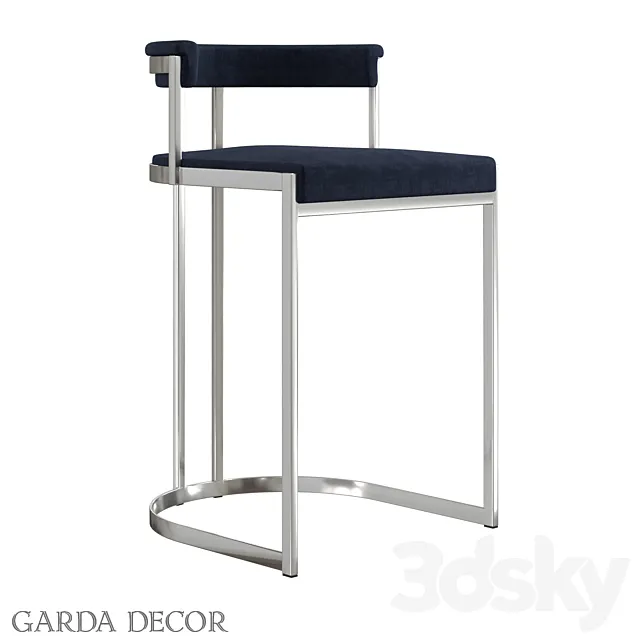 BAR CHAIR BLACK VELOR (CHROME) GY-B8216-BL Garda Decor 3DModel