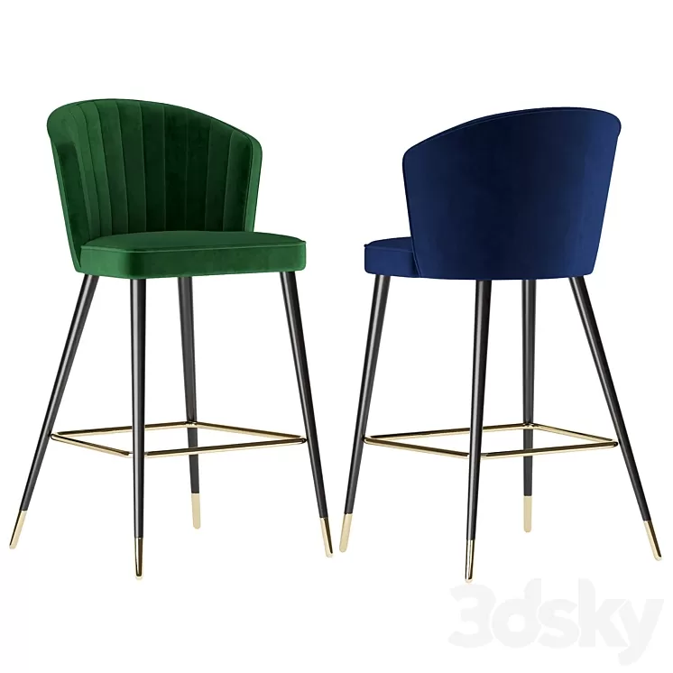Bar chair Cassie 3D Model Bar chair Cassie 3D Model