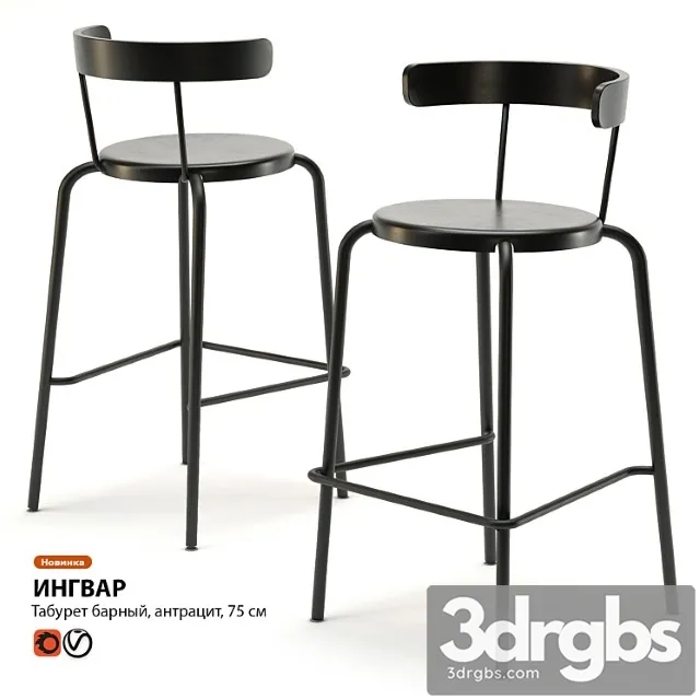 Bar chair ikea ingvar 2 3D Model Download