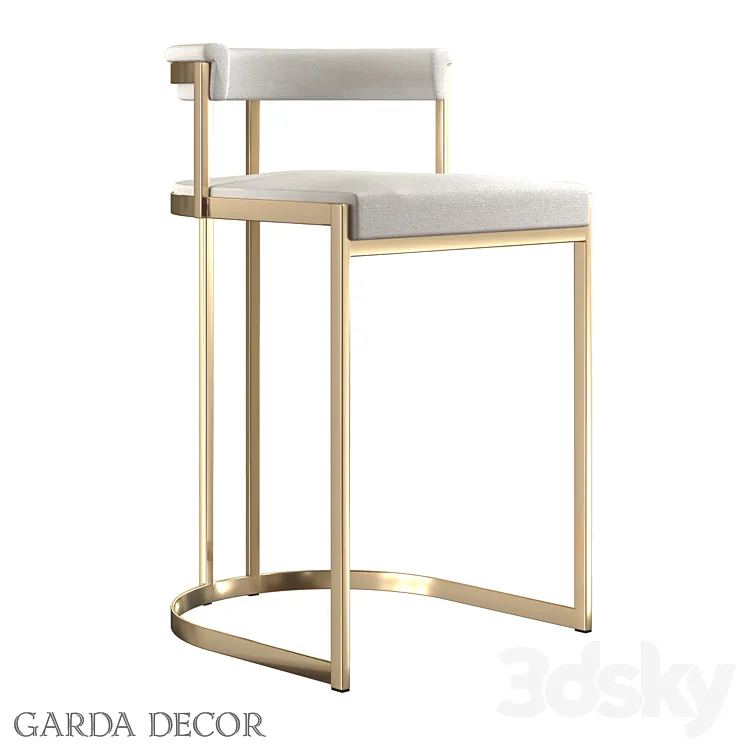 BAR CHAIR LIGHT GRAY VELOR (GOLD) GY-B8216GOLD-LG Garda Decor 3D Model Free Download
