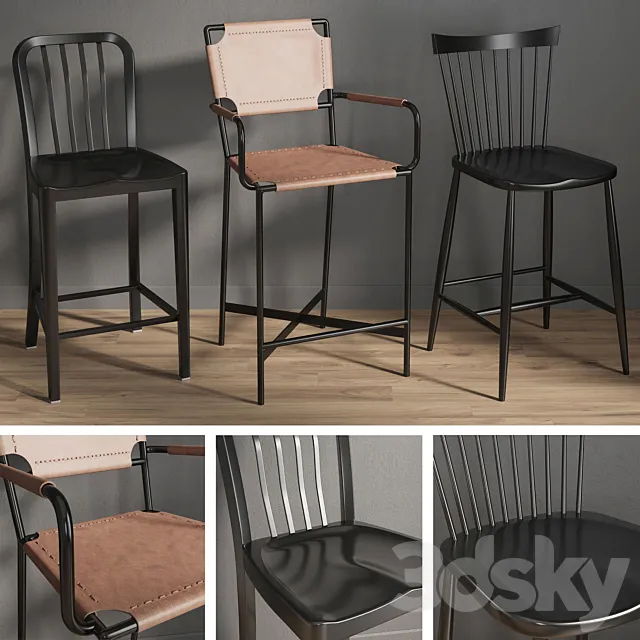 Bar Chairs 2 3D Model Bar Chairs 2 3D Model