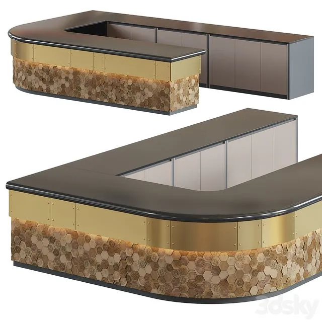 bar counter 3D Model bar counter 3D Model