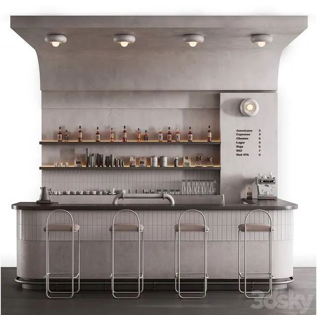 Bar counter modern style 3D Model