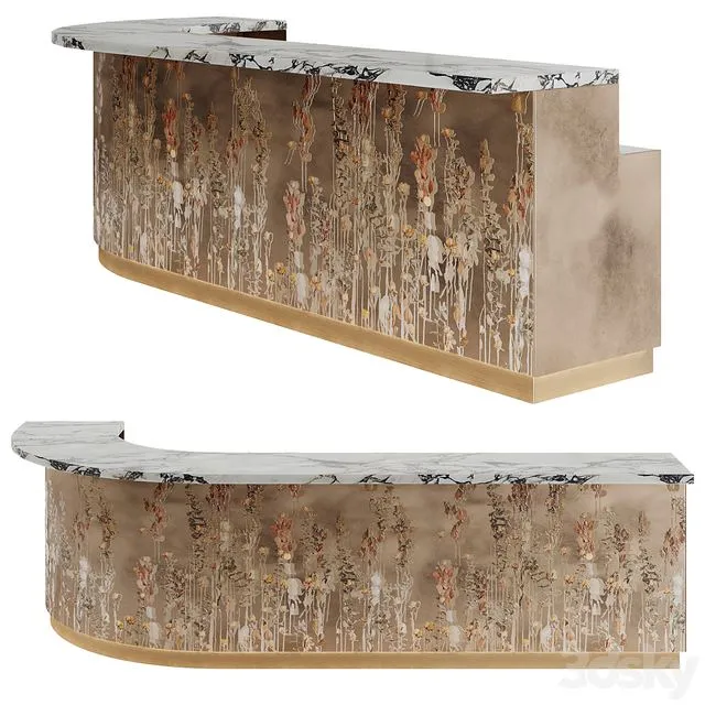 Bar counter with flowers by Nuova Home 3D Model