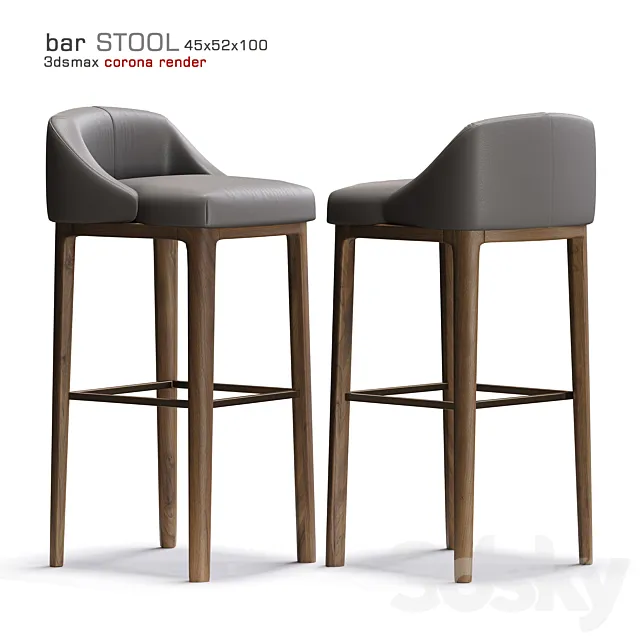 Bar stool corona render 3DModel