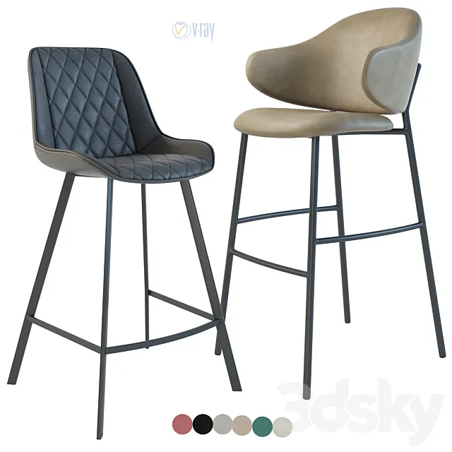 Bar Stool & Counter Stool La Forma. Arian. Calligaris. Holly 3DModel
