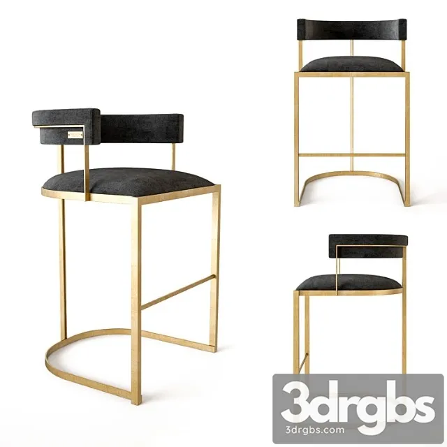 Bar stool fitzgerald bar rooma design & furniture 2 3D Model Download