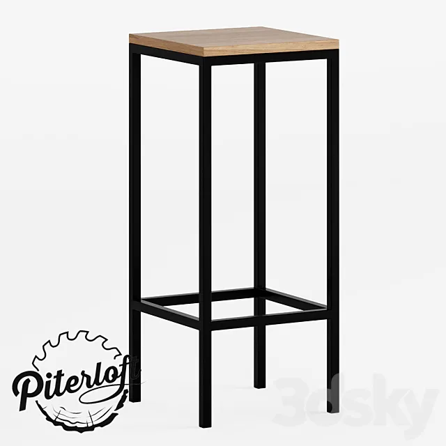 Bar stool Forest in loft style 3D Model Bar stool Forest in loft style 3D Model