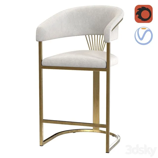 Bar stool HORDIA 3D Model Bar stool HORDIA 3D Model